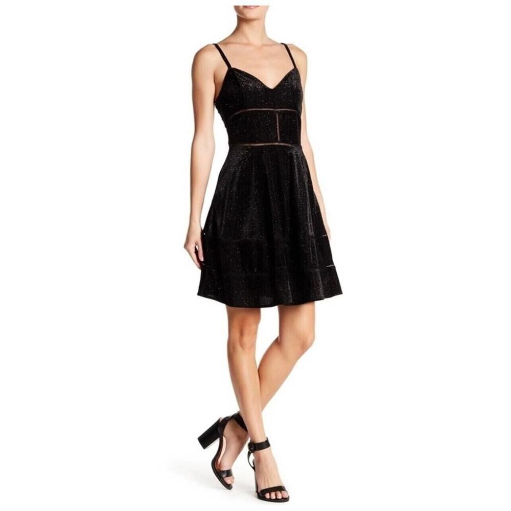 Romeo & Juliet Couture Black Velvet Dress Shimmer Goth Grunge Witchy Size Medium
